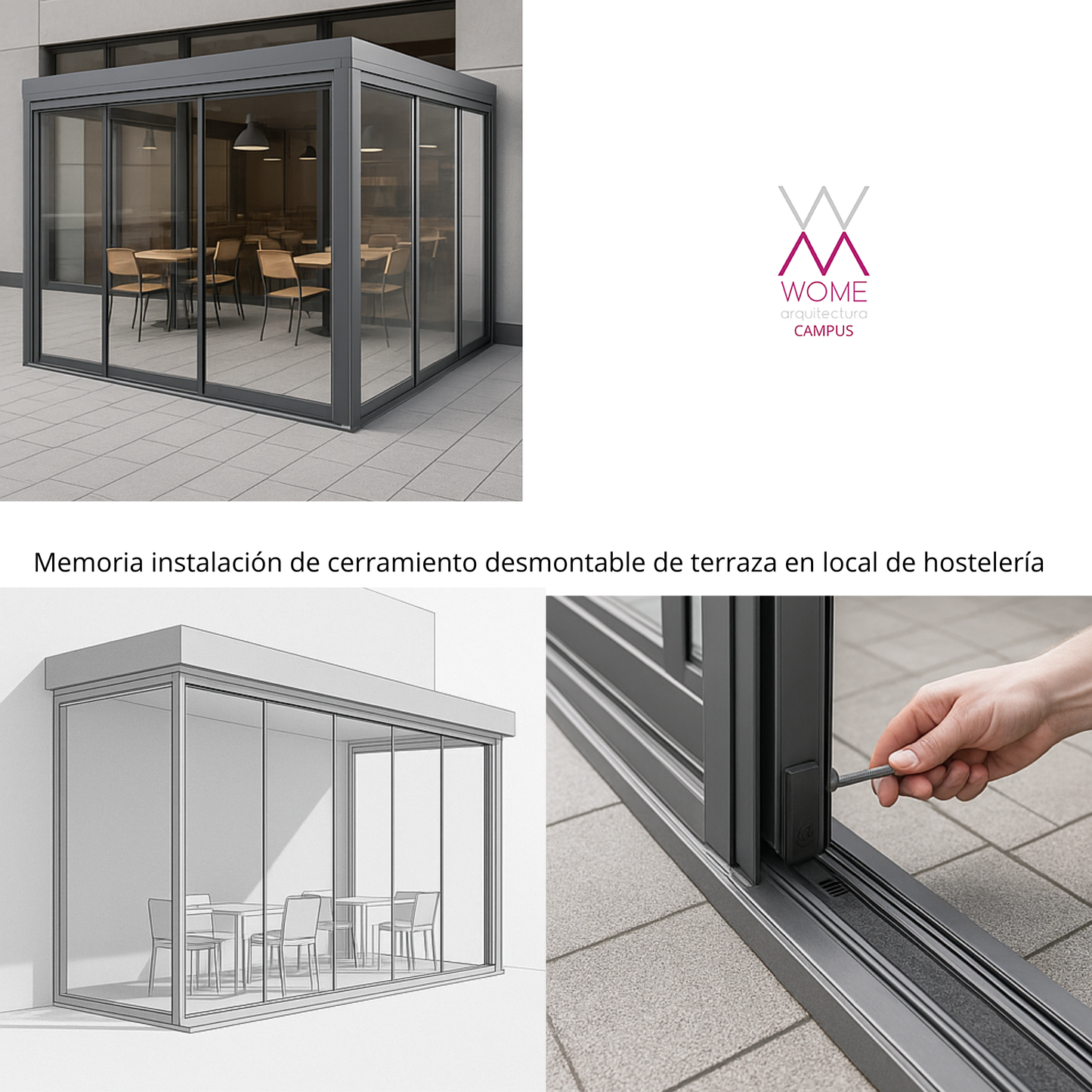 Memoria instalación de cerramiento desmontable de terraza en local de hostelería