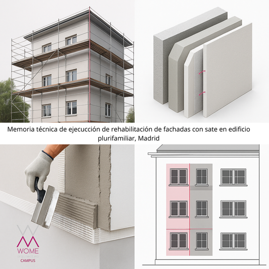 Memoria técnica de ejecucción de rehabilitación de fachadas con Sate en edificio PLURIFAMILIAR