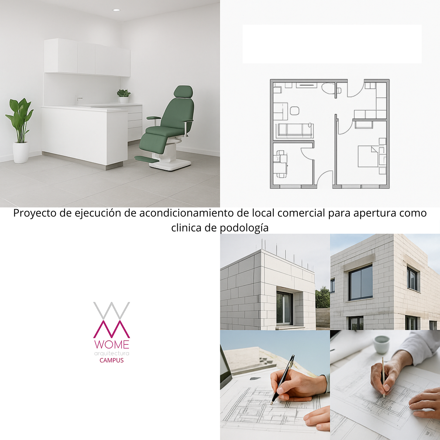 Planos de ejecucción de acondicionamiento de local comercial para apertura como clínica de podología